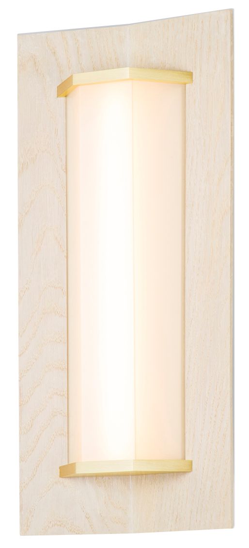 Penna 16.5" Brass & White Oak 2700K LED Sconce Made to Order