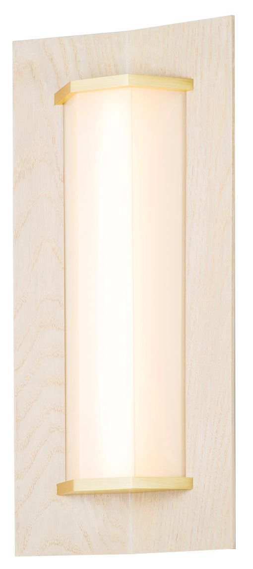 Penna 16.5" Brass & White Oak 3500K LED Sconce Made to Order