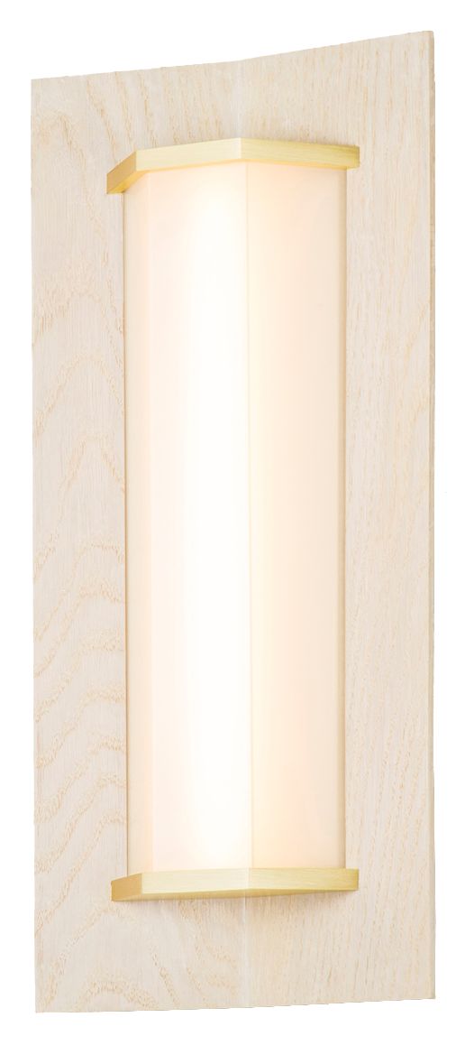 Penna 16.5" Brass &amp; White Oak 2700K LED Made to Order