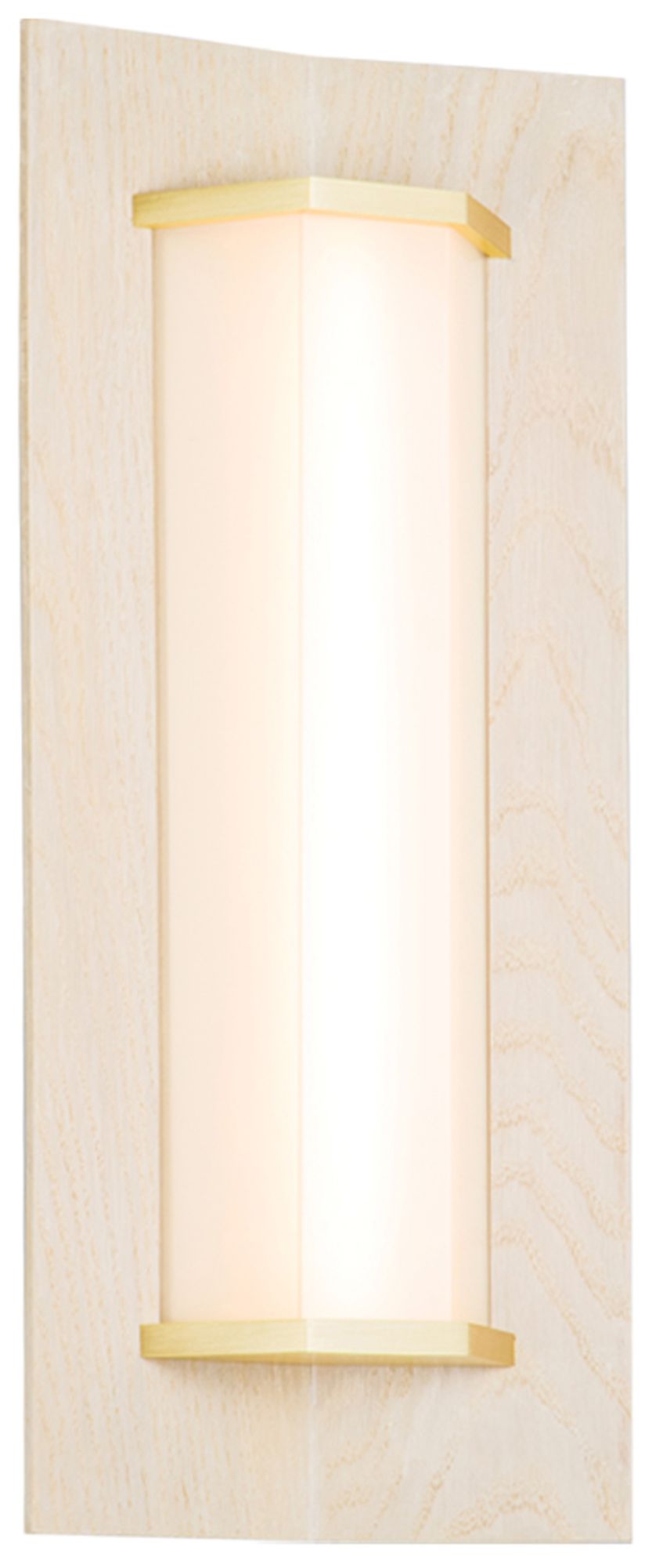 Penna 16.5" Brushed Brass &amp; White Washed Oak 2700K LED Sconce