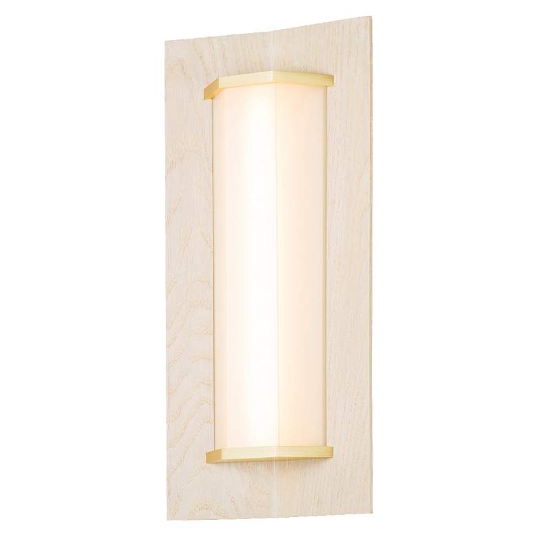 Image 1 Penna 16.5" Distressed Brass & White Washed Oak Dimmable 2700K LED
