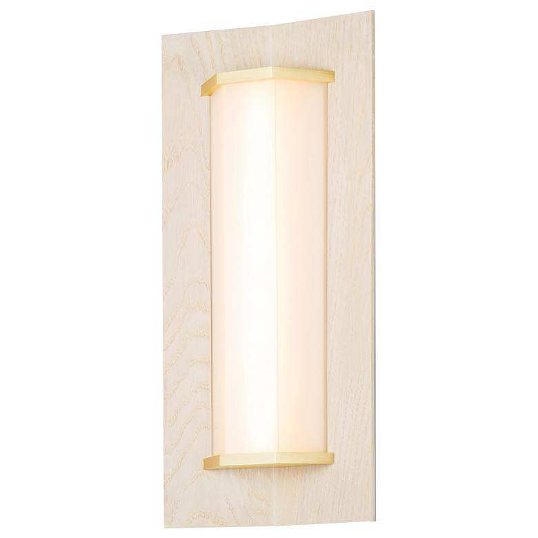 Image 1 Penna 16.5 inch Distressed Brass &#38; White Washed Oak Dimmable 3500K LED