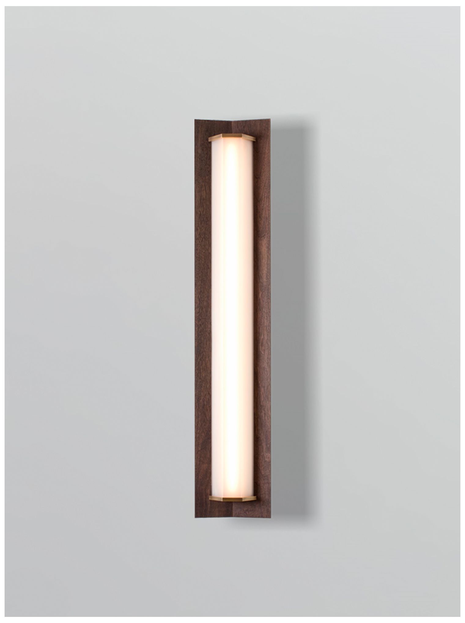 Penna 40.5" Distressed Brass & Walnut 4000K LED Sconce