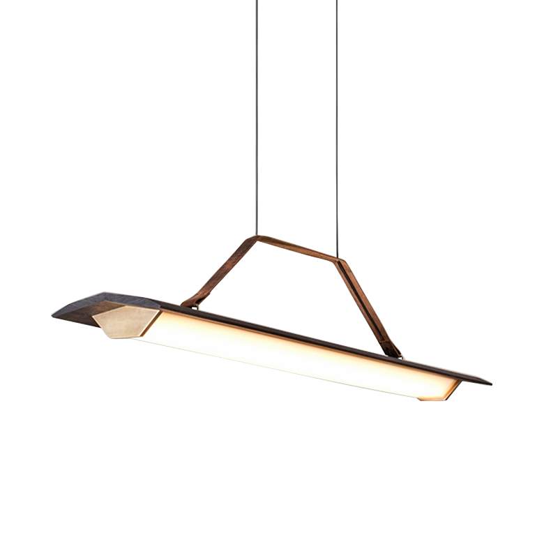 Image 2 Penna 40 1/2 inchW Brass 2700K LED Kitchen Island Light Pendant