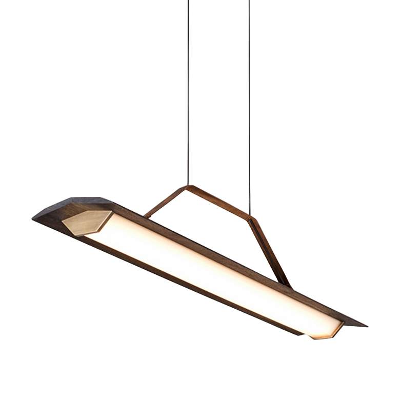 Image 3 Penna 40 1/2"W Brass 3500K Modern LED Kitchen Island Light Pendant more views