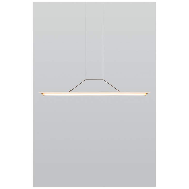 Image 1 Penna 64.5" Brushed Brass & White Washed Oak 3500K LED Pendant