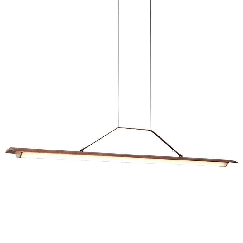 Image 2 Penna 64 1/2 inchW Brass 3500K LED Kitchen Island Light Pendant