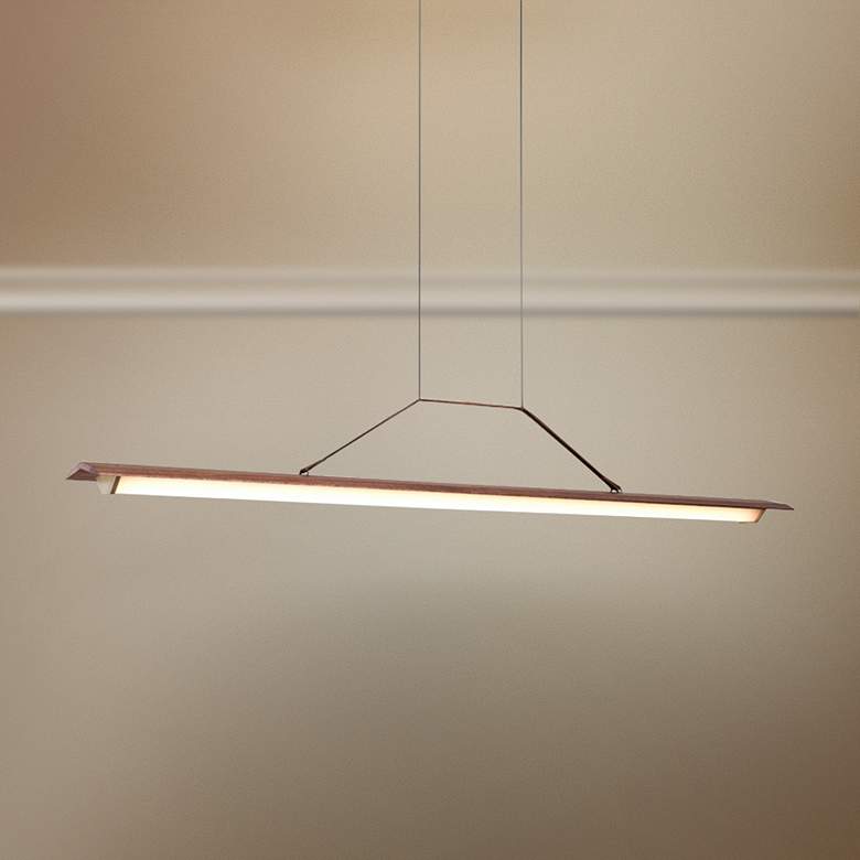 Image 1 Penna 64 1/2"W Brass 3500K LED Kitchen Island Light Pendant