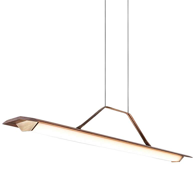 Image 3 Penna 64 1/2 inchW Brass 3500K LED Kitchen Island Light Pendant more views