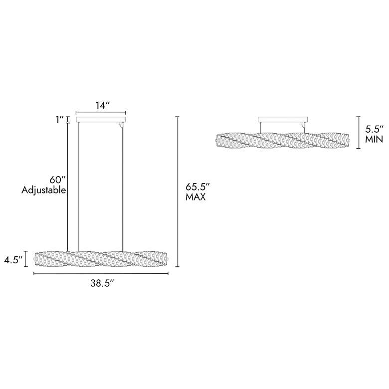 Image 2 Pennieway 38 1/2" Wide Gold LED Island Chandelier more views