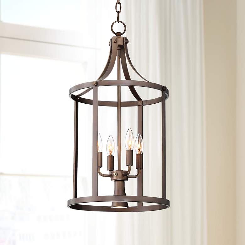 Image 1 Pennington 13 1/2 inch Wide Bronze Foyer Pendant Light