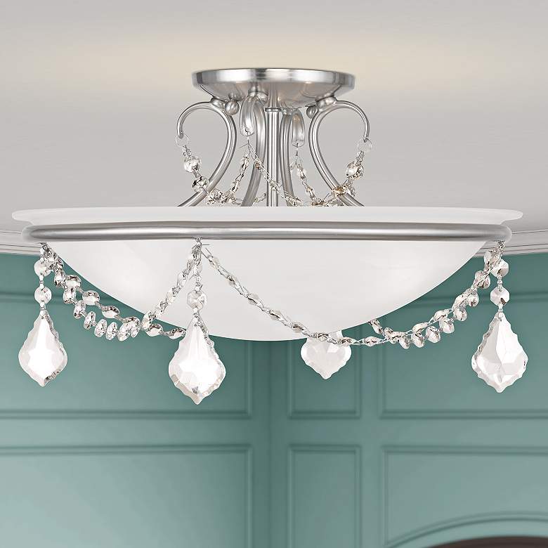 Image 1 Pennington 16" Wide Brushed Nickel Ceiling Light