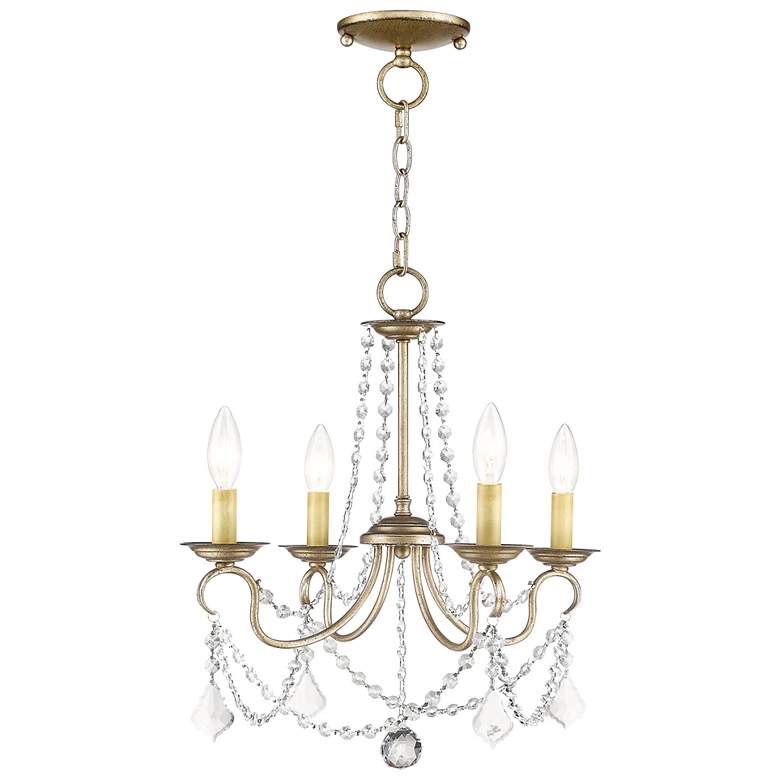 Image 1 Pennington 18-in 4-Light Antique Silver Leaf Vintage Candle Chandelier