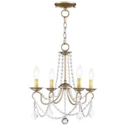 Pennington 18-in 4-Light Antique Silver Leaf Vintage Candle Chandelier