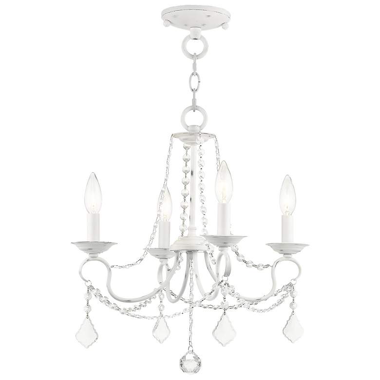 Image 2 Pennington 18-in 4-Light Antique White Vintage Candle Chandelier