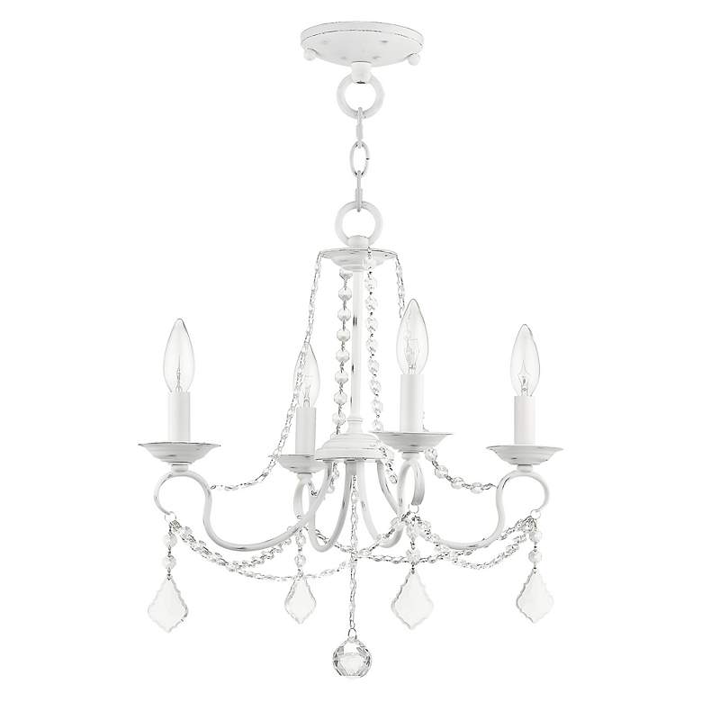 Image 3 Pennington 18-in 4-Light Antique White Vintage Candle Chandelier more views