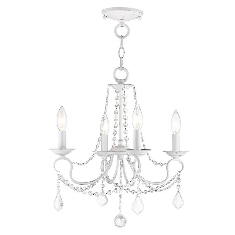 Image 4 Pennington 18-in 4-Light Antique White Vintage Candle Chandelier more views