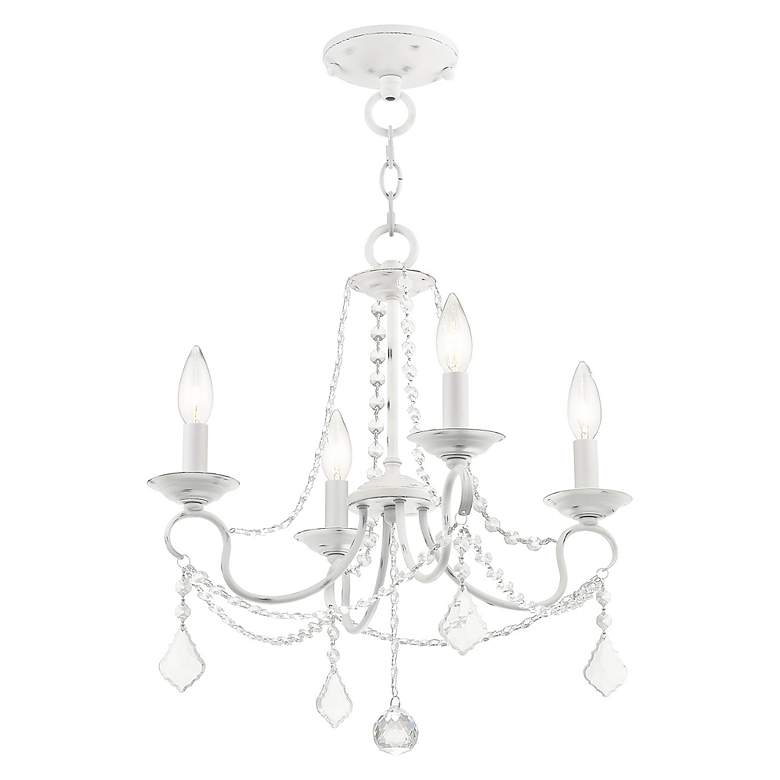 Image 5 Pennington 18-in 4-Light Antique White Vintage Candle Chandelier more views