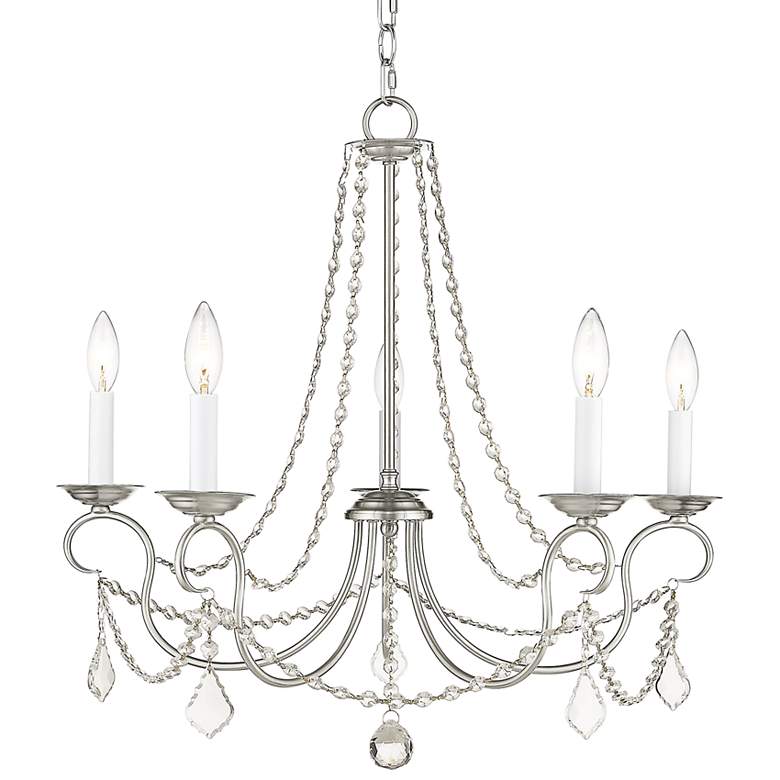 Image 3 Pennington 25" Wide Brushed Nickel 5-Light Chandelier