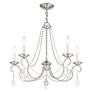 6_Pennington 25" Wide Brushed Nickel 5-Light Chandelier more views