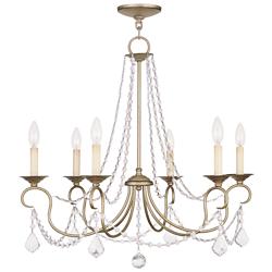 Pennington 28-in 6-Light Antique Silver Leaf Vintage Candle Chandelier