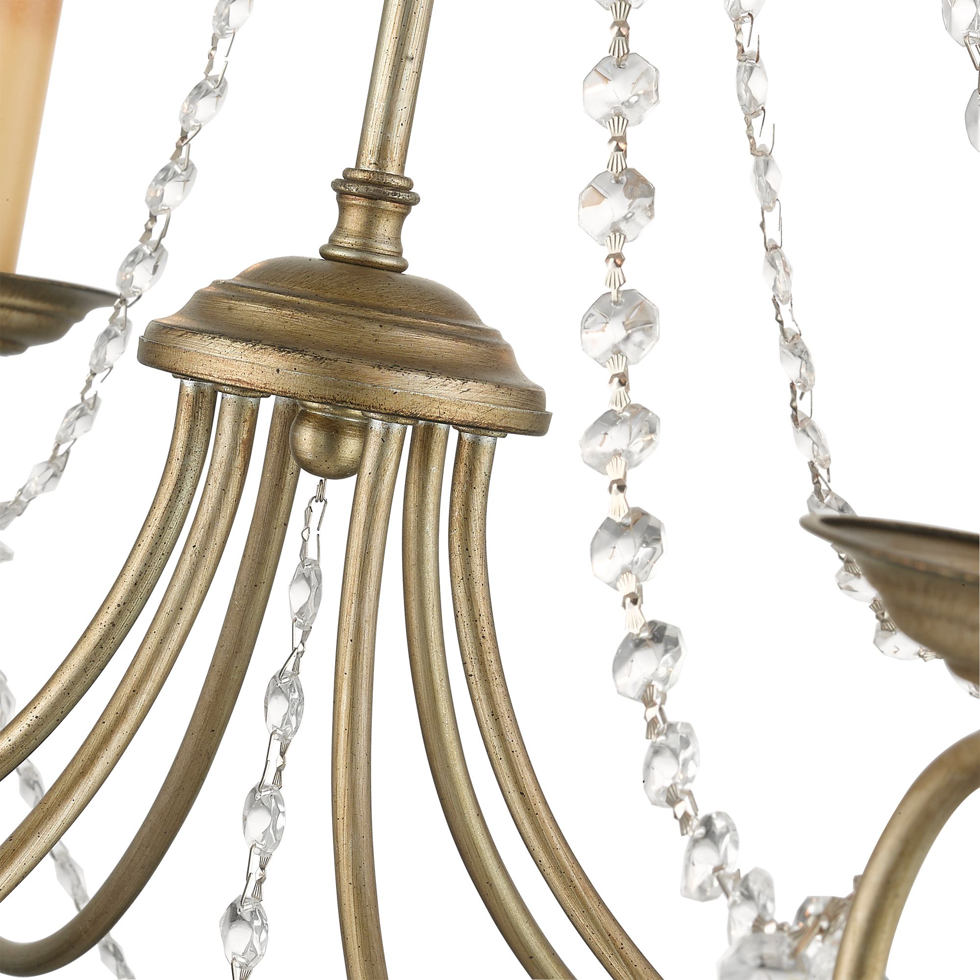 Pennington 28-in 6-Light Antique Silver Leaf Vintage Candle Chandelier