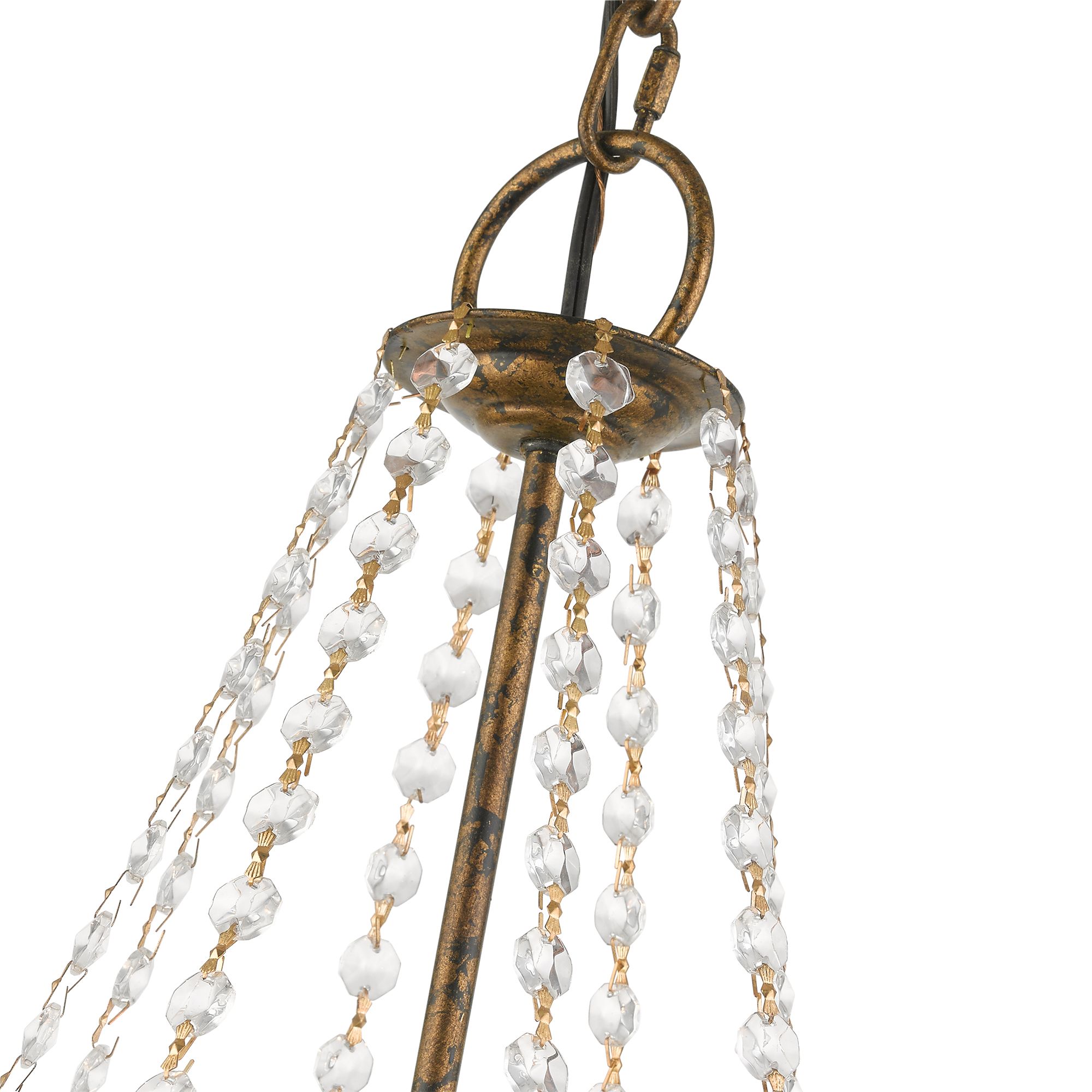 Pennington 28-in 6-Light Venetian Golden Bronze Vintage Candle Chandelier