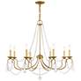 2_Pennington 34" Wide Antique Gold Leaf 8-Light Chandelier