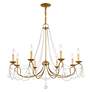 4_Pennington 34" Wide Antique Gold Leaf 8-Light Chandelier more views