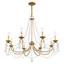 5_Pennington 34" Wide Antique Gold Leaf 8-Light Chandelier more views