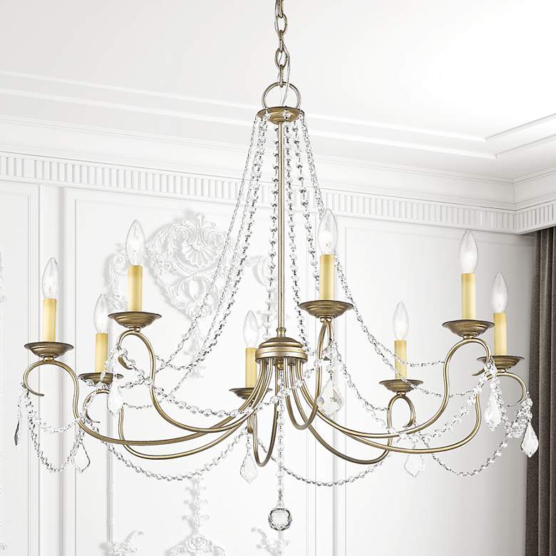 Image 1 Pennington 34" Wide Antique Silver Leaf 8-Light Chandelier