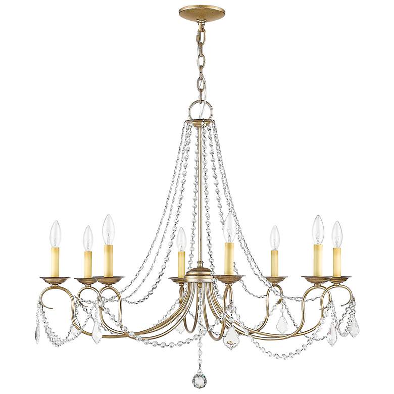 Image 3 Pennington 34" Wide Antique Silver Leaf 8-Light Chandelier more views