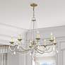 Pennington 34" Wide Antique Silver Leaf 8-Light Chandelier