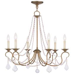 Pennington 6 Light Antique Gold Leaf Chandelier