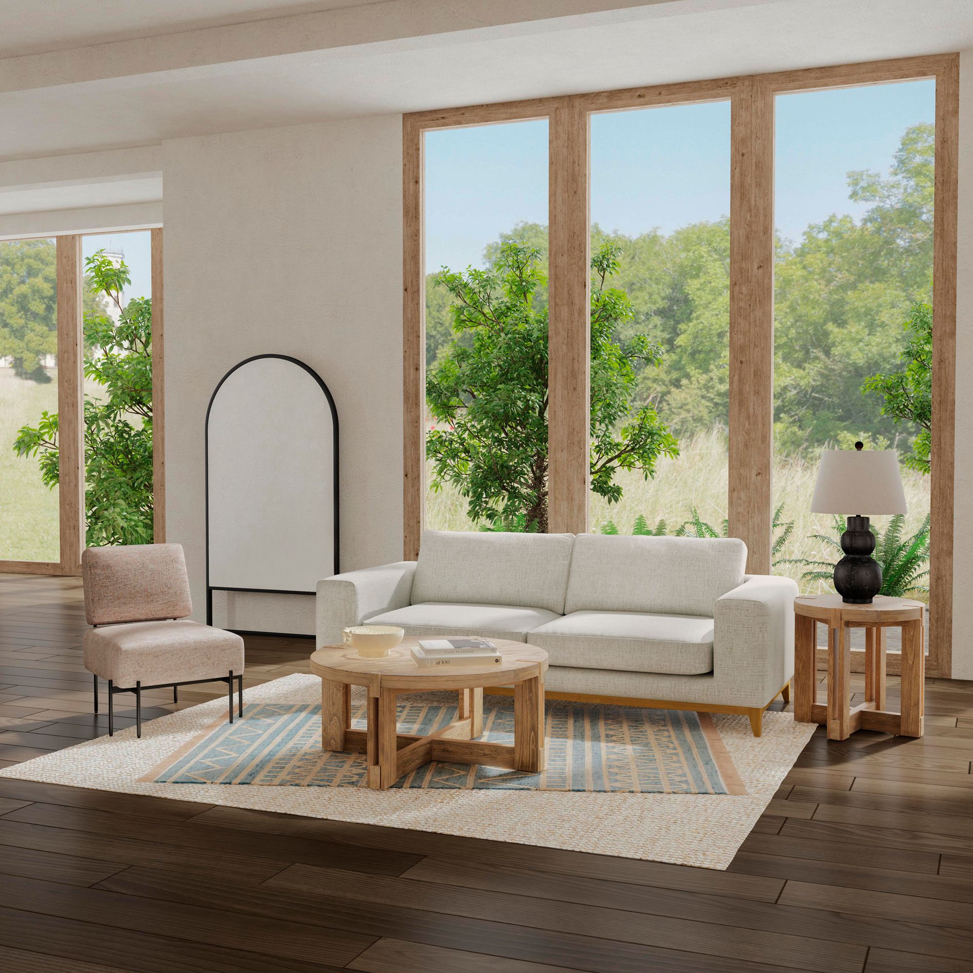 Image 3 Pennington Walnut & Matte Black Accent Chair more views