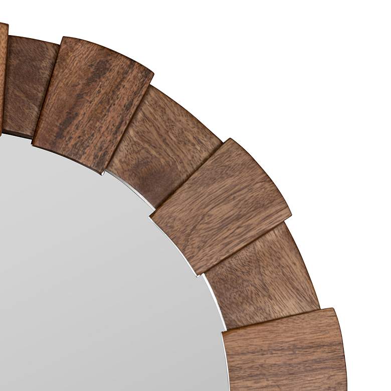 Image 4 Penny Dark Walnut 38" x 24" Wooden Arched Wall Mirror more views