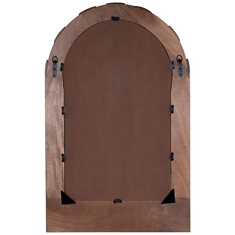 Image 5 Penny Dark Walnut 38 inch x 24 inch Wooden Arched Wall Mirror more views