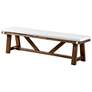 1_Penny Rustic Brown Ivory Dining Bench With Removable Cushion