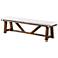 Penny Rustic Brown Ivory Dining Bench With Removable Cushion