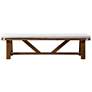 3_Penny Rustic Brown Ivory Dining Bench With Removable Cushion more views