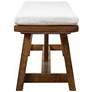 4_Penny Rustic Brown Ivory Dining Bench With Removable Cushion more views