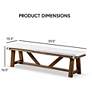 Penny Rustic Brown Ivory Dining Bench With Removable Cushion