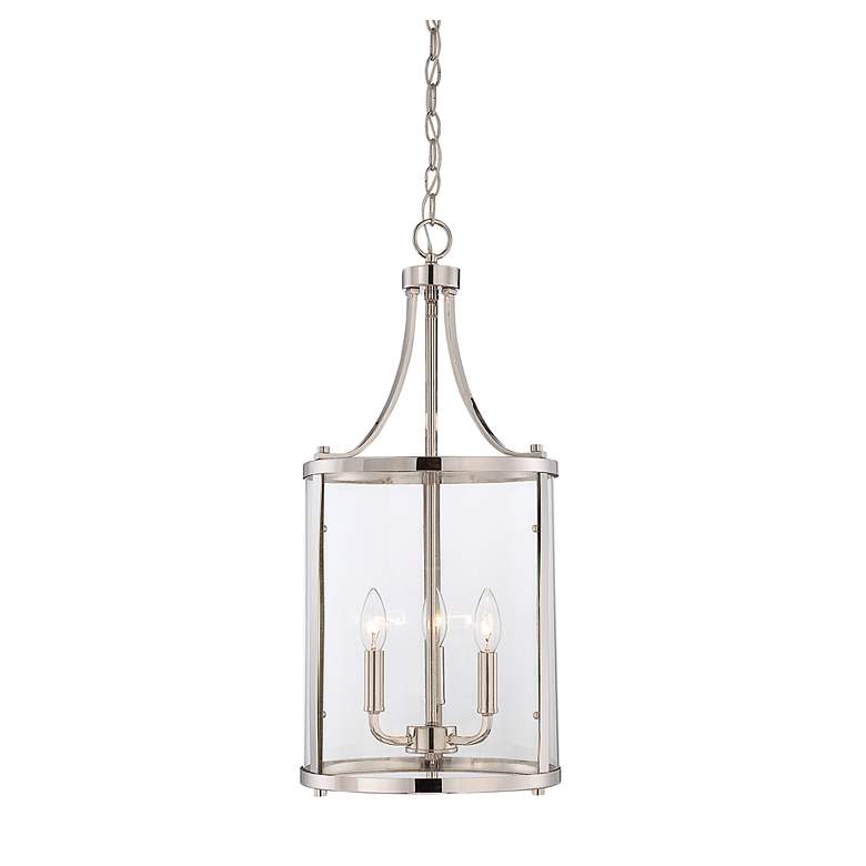 Image 1 Penrose 12" Wide Polished Nickel 3-Light Foyer Mini Pendant