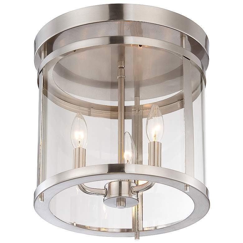 Image 2 Penrose 3-Light Ceiling Light in Satin Nickel more views