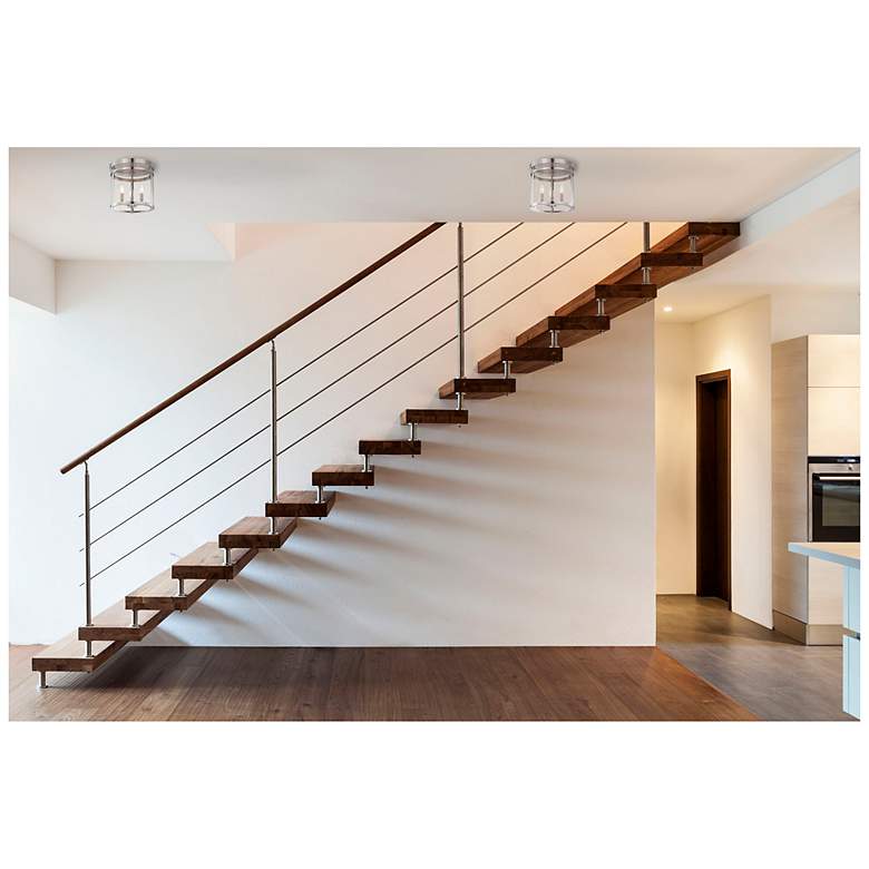 Image 3 Penrose 3-Light Ceiling Light in Satin Nickel more views