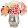 Peonies, Roses and Hydrangeas 10”W Flowers in a Glass Vase