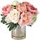 Peonies, Roses and Hydrangeas in a Large Mercury Glass Vase