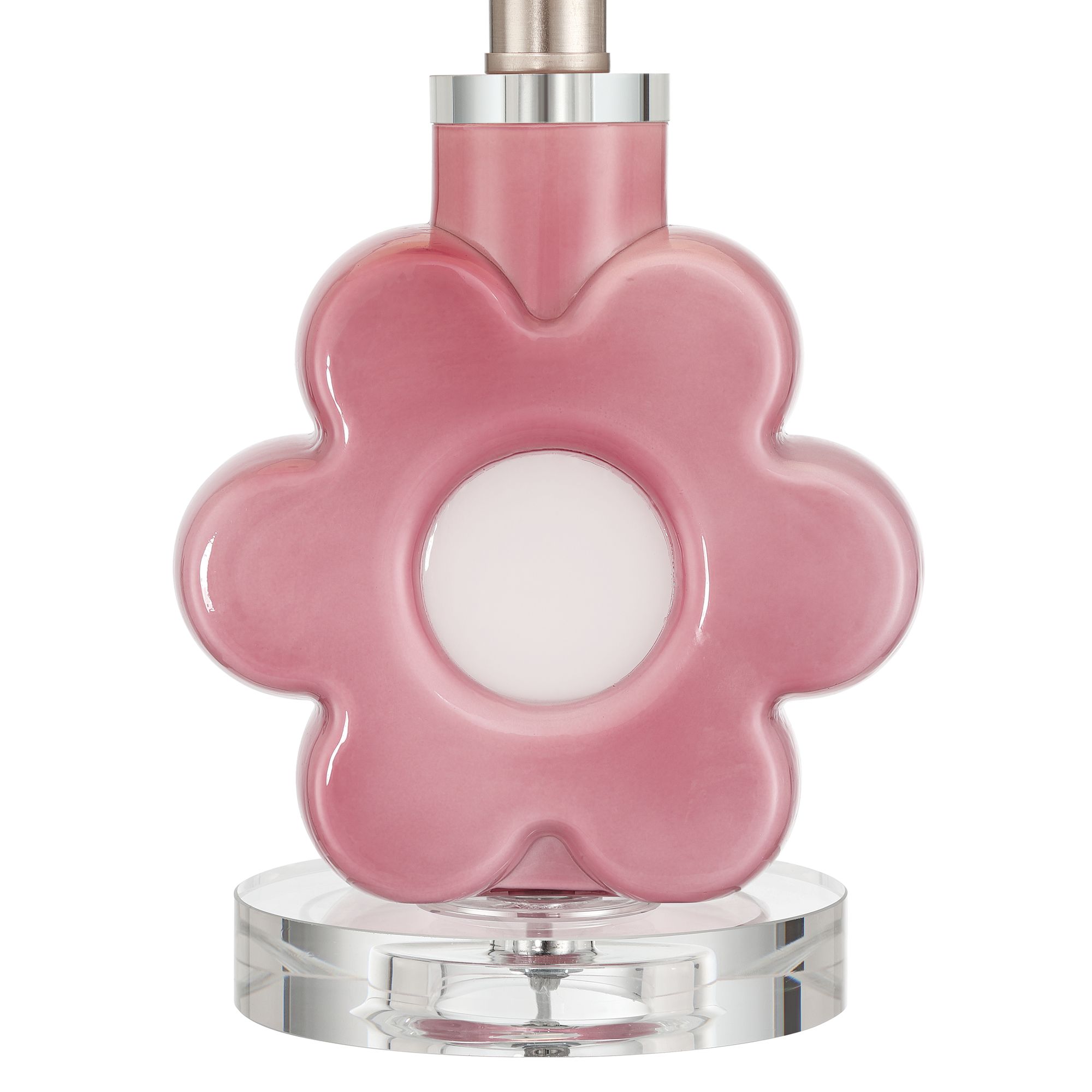 Image 6 Peony Bloom 15" High Pink Glass Flower Accent Table Lamp more views