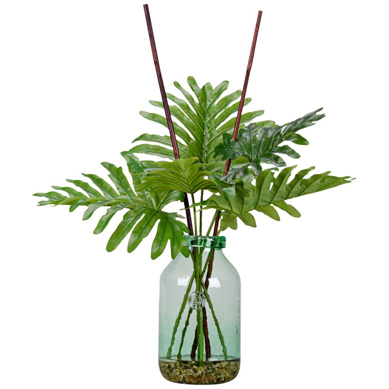 Image 1 Peony Foliage and Deer Fern 15 inch Wide Faux Plant