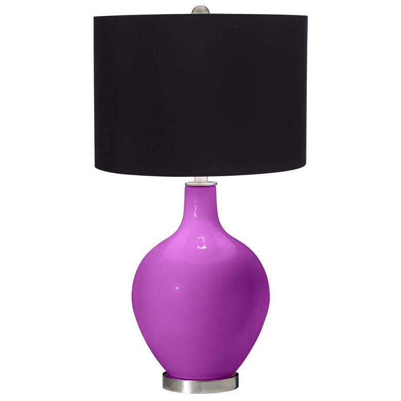 Image 1 Peony Purple Black Shade Ovo Table Lamp
